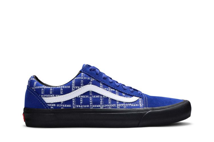 Supreme x Vans Old Skool Pro 'Logo Pattern - Royal' — Royal/Black