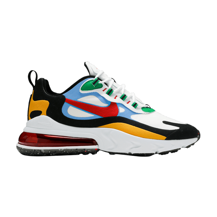 Nike Air Max 270 React 'Multi-Color' — White/White/University Gold/University Red