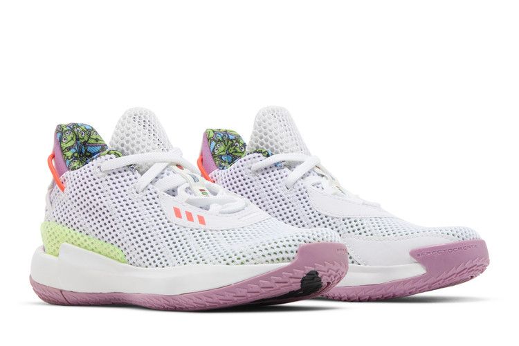 Toy Story x adidas Dame 7 Little Kid 'Buzz' — Cloud White/Signal Green/Solar Red