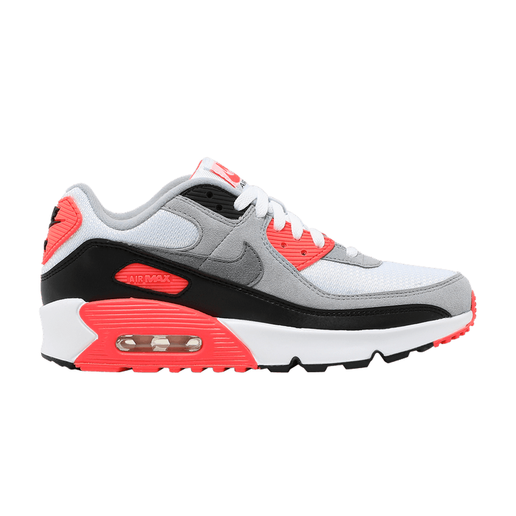 Nike Air Max 90 GS 'Infrared' 2020 — White/Black/Cool Grey/Radiant Red
