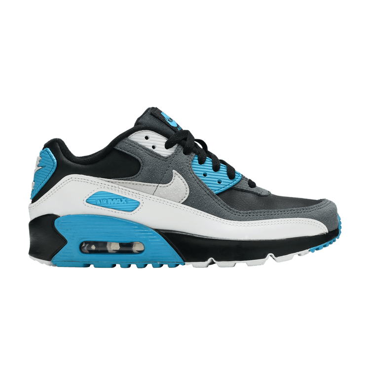 Nike Air Max 90 Leather GS 'Black Dark Grey' — Black/Dark Grey/White/Neutral Grey