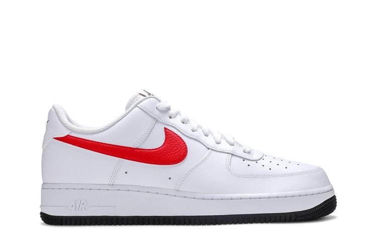 Nike Air Force 1 '07 'Mismatched Swooshes - White' — White/Photo Blue/Black/University Red (2)