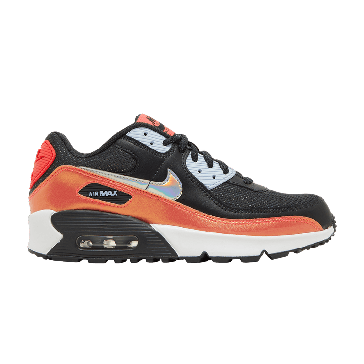 Nike Air Max 90 FP GS 'Black Laser Crimson' — Off Noir/Laser Crimson/Hydrogen Blue/White