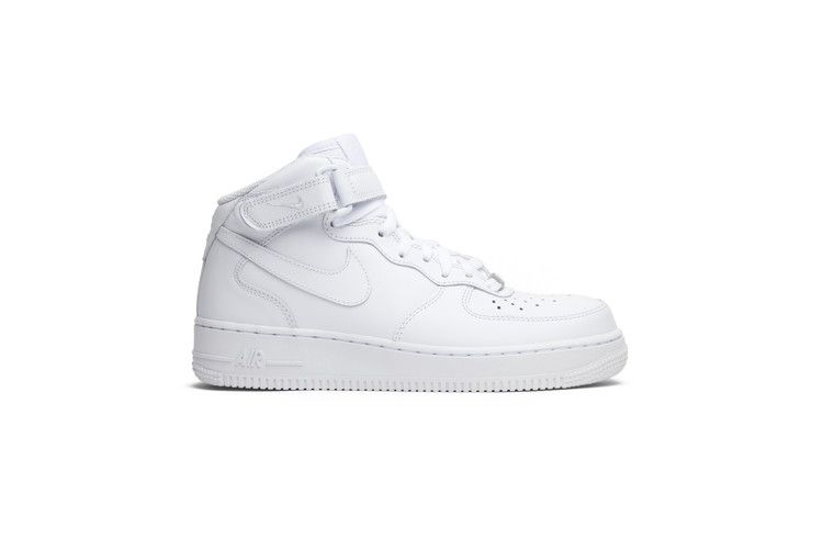 Nike Wmns Air Force 1 Mid 07 Leather 'Triple White' — White/White (2)