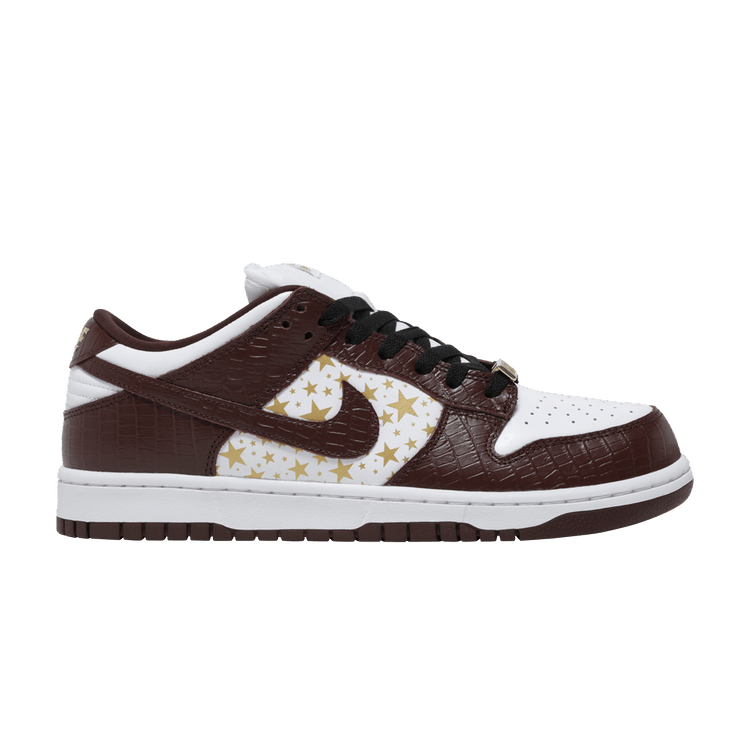 Supreme x Nike Dunk Low OG SB QS 'Barkroot Brown' — White/Metallic Gold/Barkroot Brown