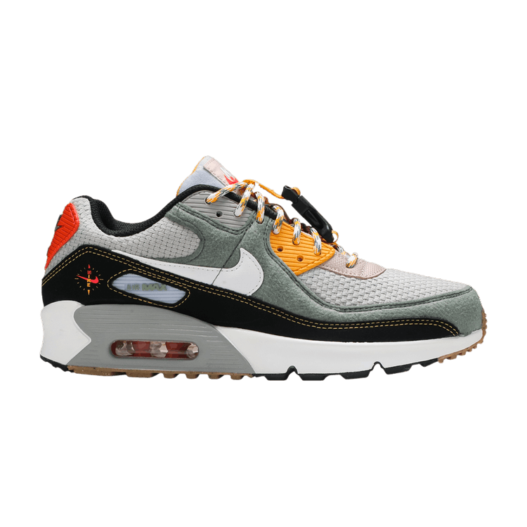 Nike Air Max 90 GS 'Swoosh Compass' — Spiral Sage/Black/University Gold/White