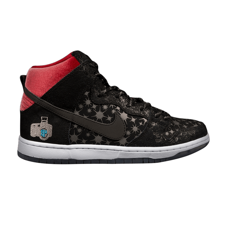 Nike Dunk High Prem SB BP QS 'Paparazzi' — Black/Black-Valiant Red