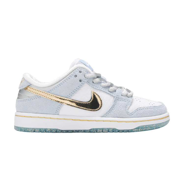 Sean Cliver x Nike Dunk Low SB PS 'Holiday Special' — White/Psychic Blue/Metallic Gold