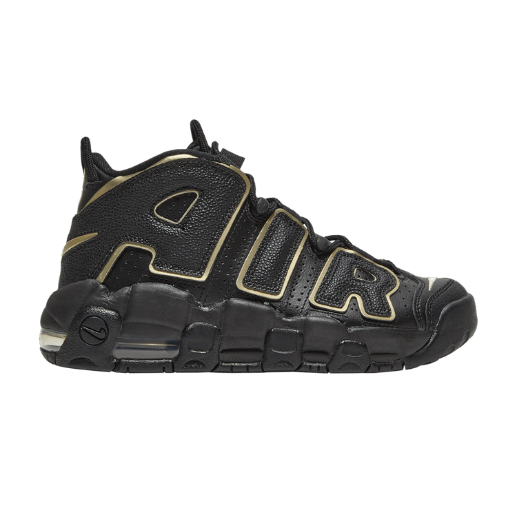 Nike Air More Uptempo GS 'Black Metallic Gold Star' — Black/White/Metallic Gold Star