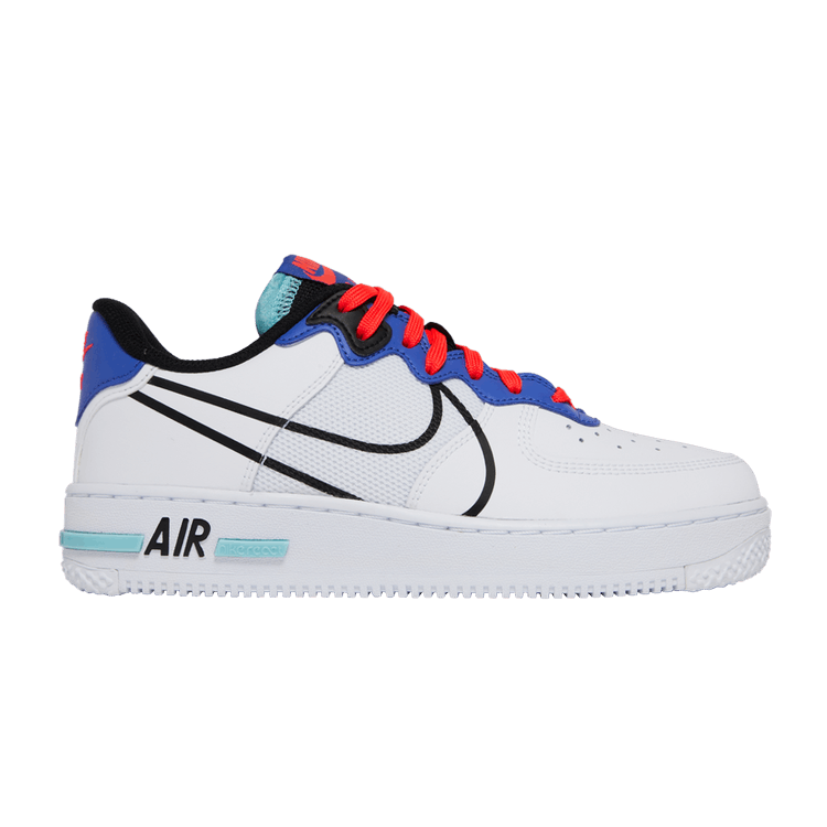 Nike Air Force 1 React GS 'Astronomy Blue Laser Crimson' — White/Astronomy Blue/Laser Crimson/Black