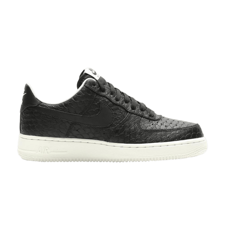 Nike Air Force 1 Low '07 LV8 'Black Summit White Snakeskin' — Black/Black/Summit White