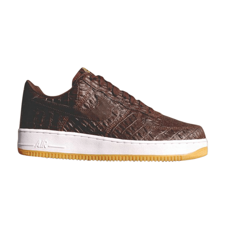 Nike Air Force 1 Low '07 LV8 'Brown Croc' — Baroque Brown/White-Gum Light Brown-Baroque Brown