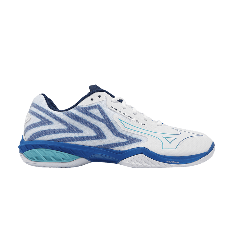 Mizuno Wave Claw EL 2 Wide 'White Estate Blue' — White/Mugen Blue/Estate Blue