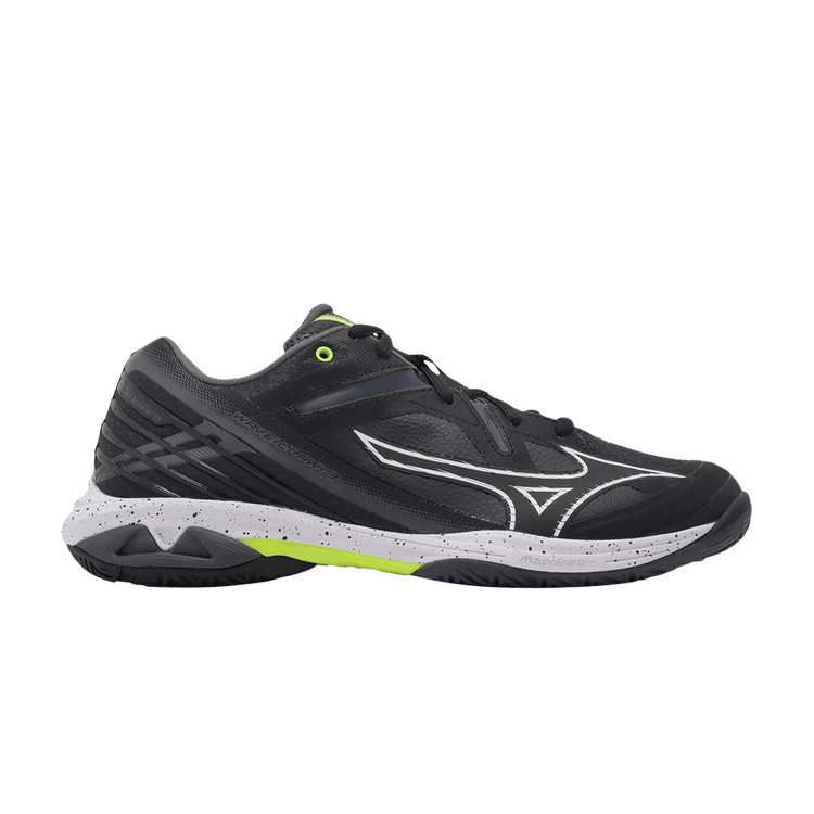 Mizuno Wave Claw 3 Super Wide 'Black White Lime' — Black/White/Silver