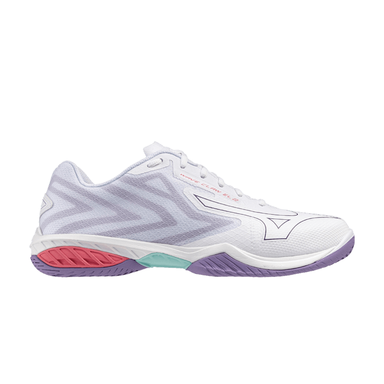 Mizuno Wave Claw EL 2 Wide 'Violet Indigo Camellia Rose' — White/Violet Indigo/Camellia Rose
