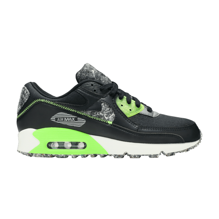 Nike Air Max 90 M2Z2 'Recycled Wool Pack - Black Electric Green' — Black/Electric Green/Smoke Grey/Light Bone
