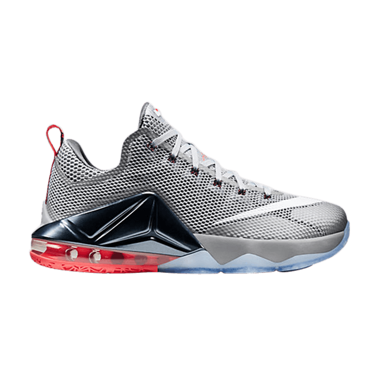 Nike LeBron 12 Low 'Wolf Grey' — Wolf Grey/White-Dark Grey/Hot Lava-Black