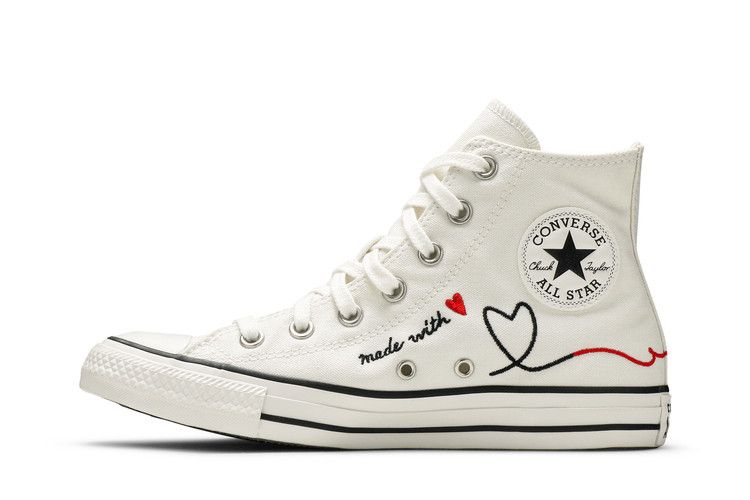 Converse Chuck Taylor All Star High 'Made with Love - White' — Vintage White/Egret/Black