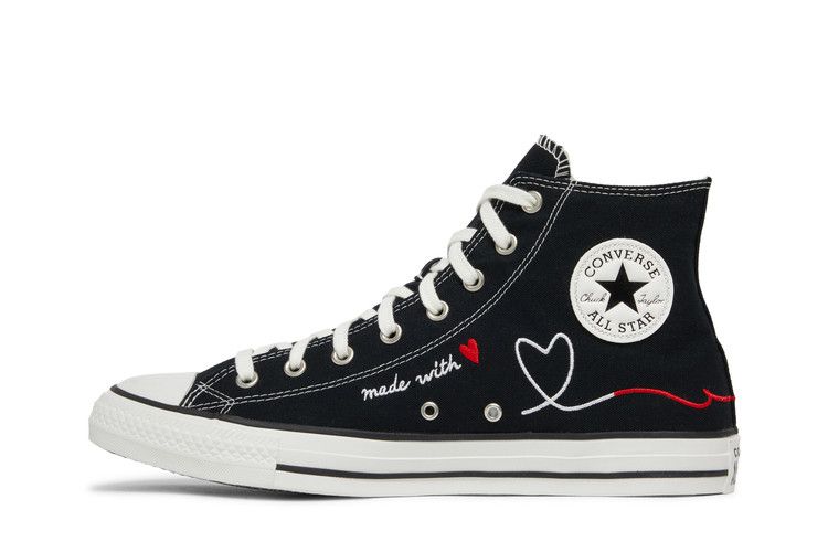 Converse Chuck Taylor All Star High 'Made with Love - Black' — Black/Vintage White/Egret