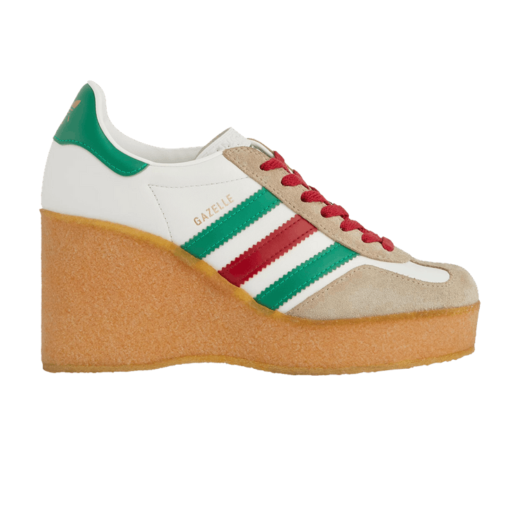 adidas x Gucci Wmns Wedge Gazelle 'White Green Red' — White/Green/Red/Oatmeal