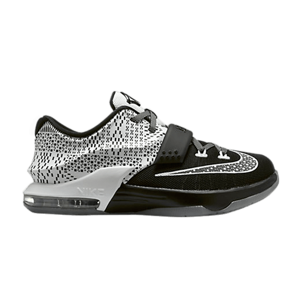 Nike KD 7 GS 'BHM' — BLACK/WHITE-WOLF GREY
