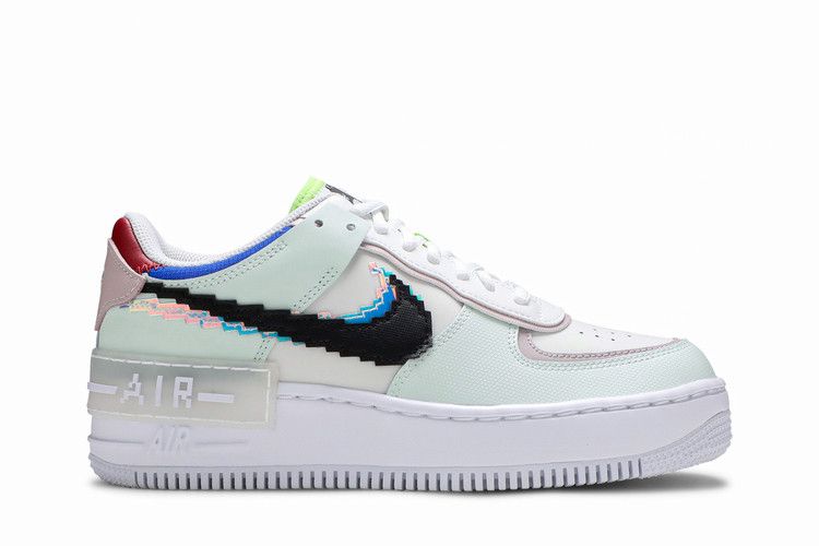 Nike Wmns Air Force 1 Shadow SE 'Pixel Swoosh - Barely Green' — Barely Green/White/Platinum Violet/Black (2)