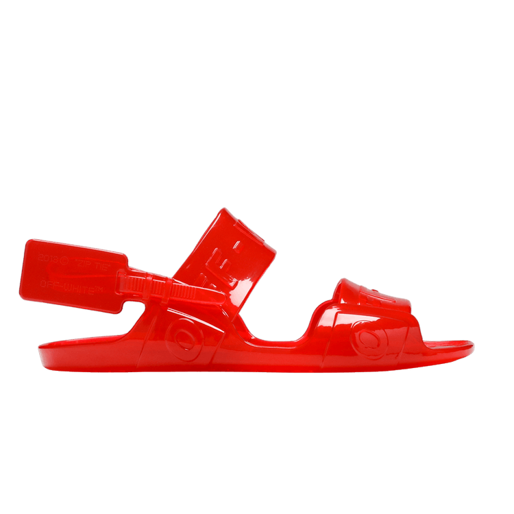 Off-White Wmns Sheer Zip Tie Sandal 'Jelly Red' — Red