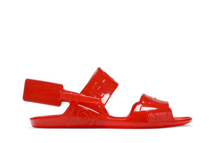 Off-White Wmns Sheer Zip Tie Sandal 'Jelly Red' — Red