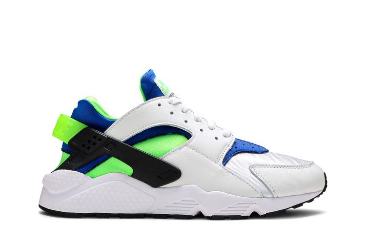 Nike Men's Air Huarache 'Scream Green' 2021 — White/Scream Green/Royal Blue/Black (2)