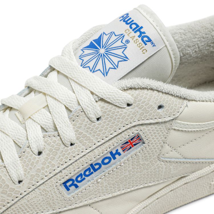 Awake NY x Reebok Club C 85 'White Snakeskin' — Sandtrap/Chalk/Sandtrap