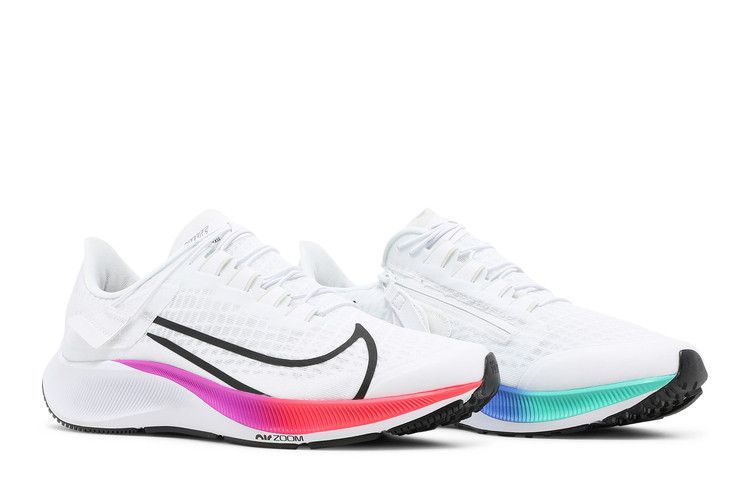 Nike Air Zoom Pegasus 37 FlyEase 'White Multi-Color' — White/Hyper Violet/Spruce Aura/Flash Crimson (9)