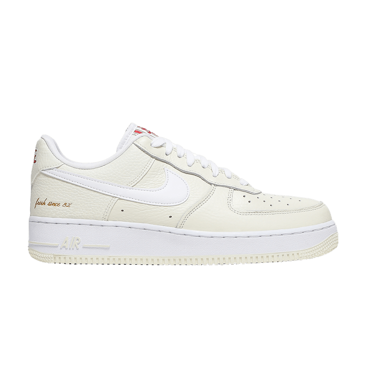 Nike Air Force 1 '07 Premium 'Popcorn' — Coconut Milk/White/University Red