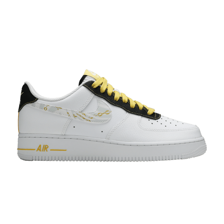 Nike Air Force 1 '07 LV8 'Gold Links Zebra Print' — White/Saturn Gold/Black/Photon Dust