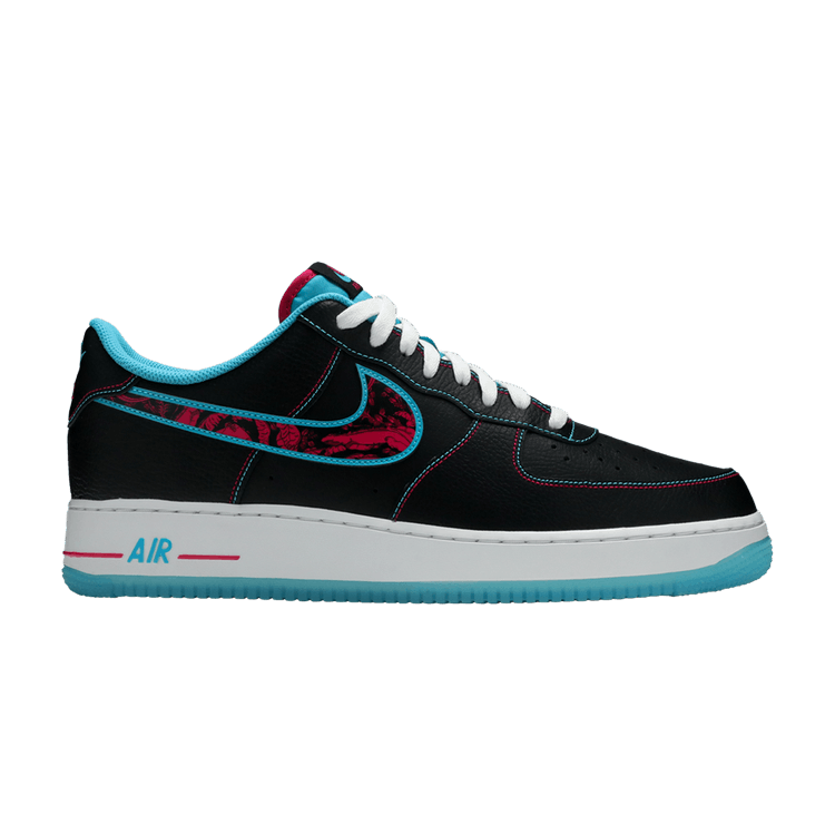 Nike Air Force 1 '07 LV8 'Miami Nights' — Black/Light Blue Fury/White/Fireberry