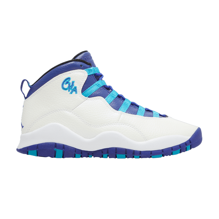 Air Jordan 10 GS 'Charlotte Hornets' — White/Blue Lagoon/Black/Concord