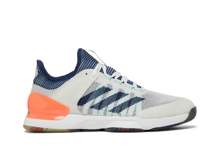 Adidas Adizero Ubersonic 2.0 'White Tech Indigo Coral' — Cloud White/Tech Indigo/Signal Coral