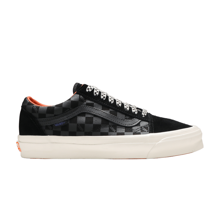 Porter-Yoshida &amp; Co. x Vans OG Old Skool LX 'Floral Checkerboard - Black' — Black/Orange