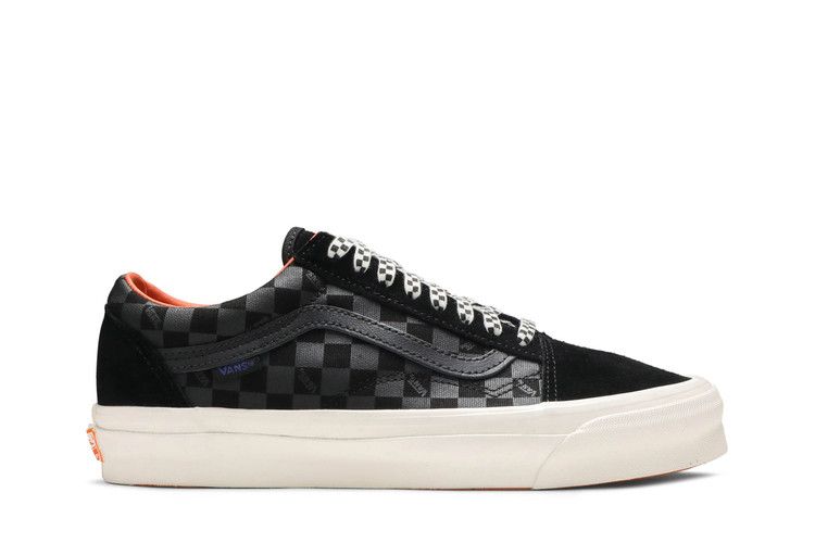 Porter-Yoshida &amp; Co. x Vans OG Old Skool LX 'Floral Checkerboard - Black' — Black/Orange