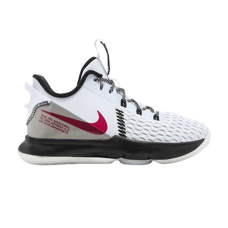 Nike LeBron Witness 5 GS 'Grey Fireberry' — Football Grey/Black/Fireberry