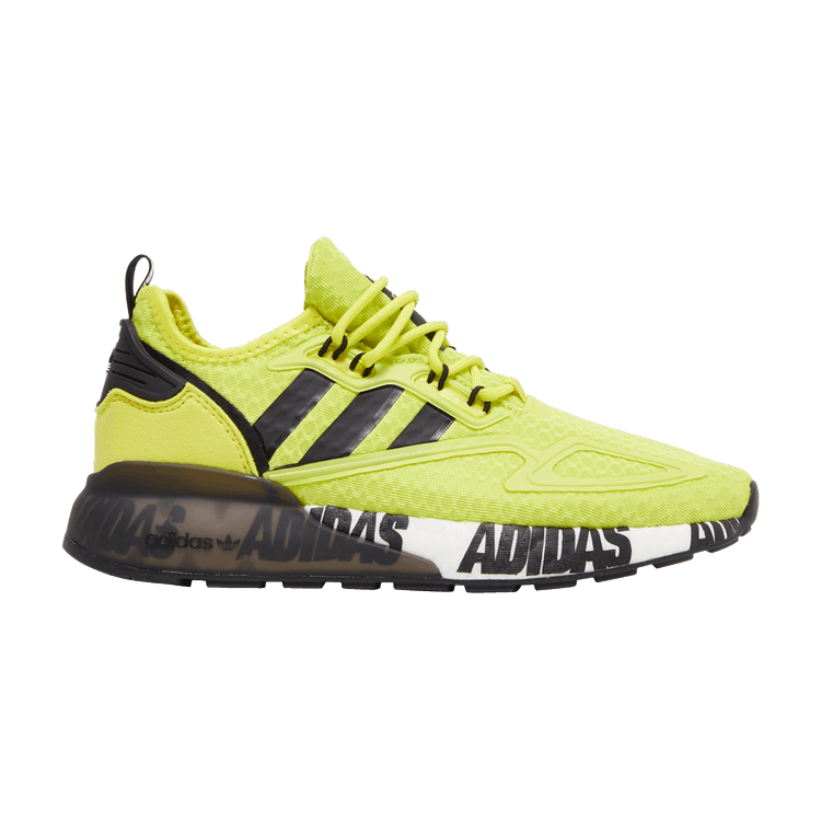 Adidas ZX 2K Boost J 'Bold Logo Graphic - Acid Yellow' — Acid Yellow/Core Black/Cloud White