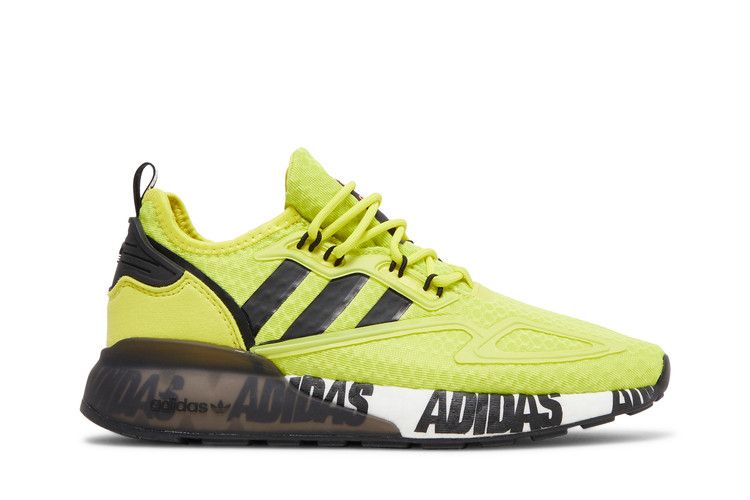 Adidas ZX 2K Boost J 'Bold Logo Graphic - Acid Yellow' — Acid Yellow/Core Black/Cloud White
