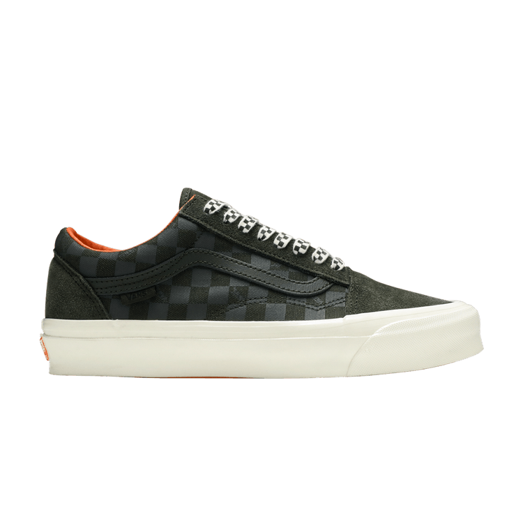 Porter-Yoshida &amp; Co. x Vans OG Old Skool LX 'Green Floral Checkerboard' — Forest Green/Black Ink