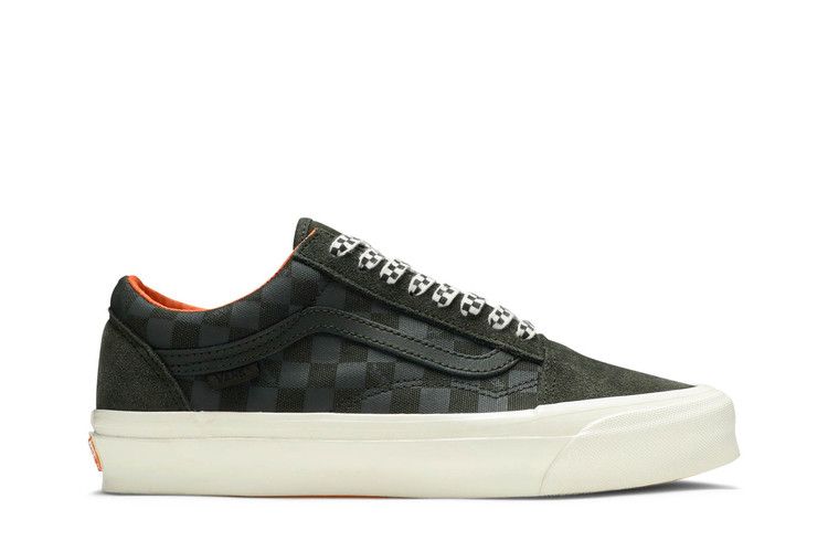 Porter-Yoshida &amp; Co. x Vans OG Old Skool LX 'Green Floral Checkerboard' — Forest Green/Black Ink