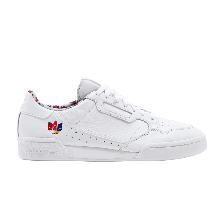 Adidas Continental 80 'Colorful Trefoil' — Cloud White/Cloud White/Scarlet