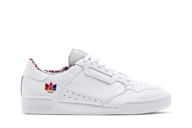 Adidas Continental 80 'Colorful Trefoil' — Cloud White/Cloud White/Scarlet