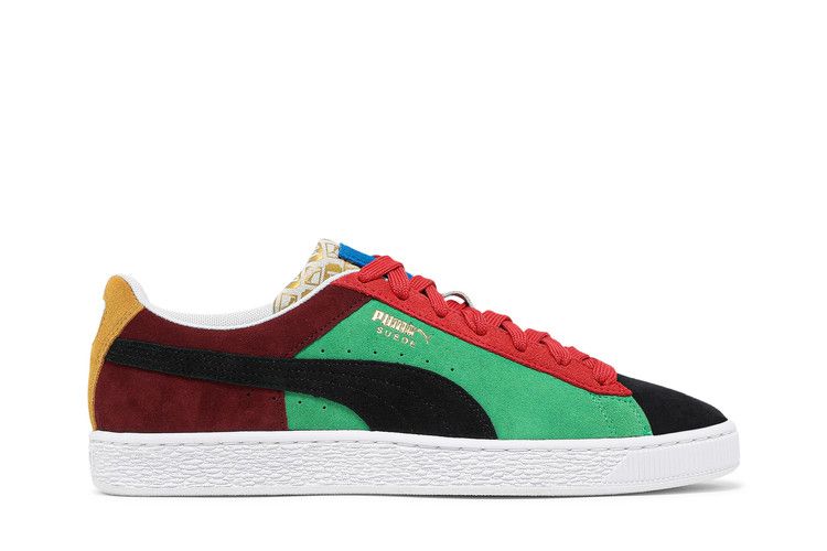 Puma Suede Classix 'Black Multi' — Black/High Risk Red/Royal/Green
