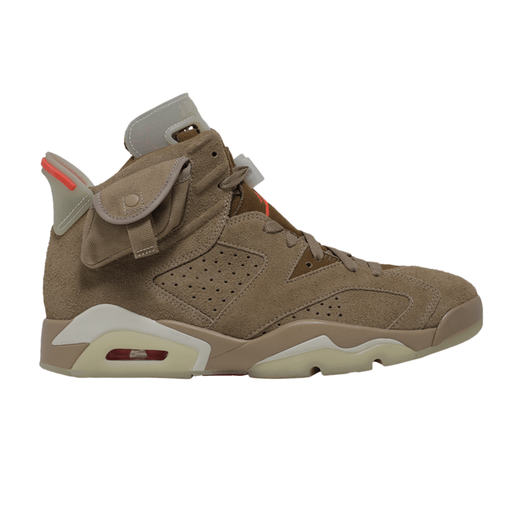 Travis Scott x Air Jordan 6 Retro 'British Khaki' Sample — British Khaki/Sail/Bright Crimson