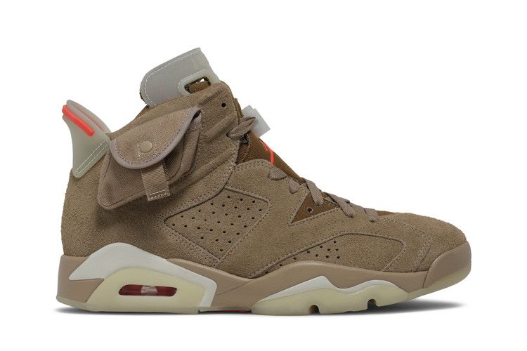 Travis Scott x Air Jordan 6 Retro 'British Khaki' Sample — British Khaki/Sail/Bright Crimson
