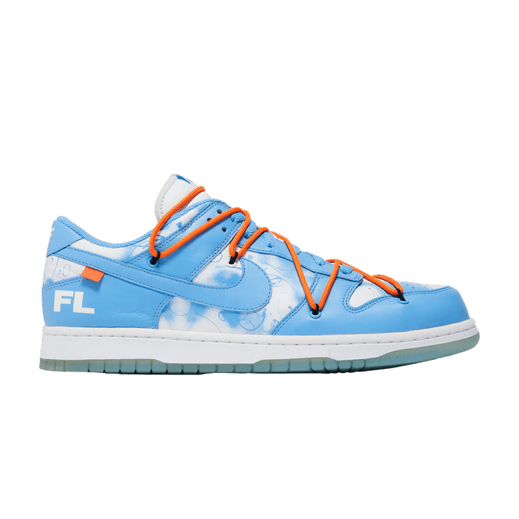Off-White x Futura x Nike Dunk Low 'UNC' — Dark Powder Blue/Dark Powder Blue/White/University Blue