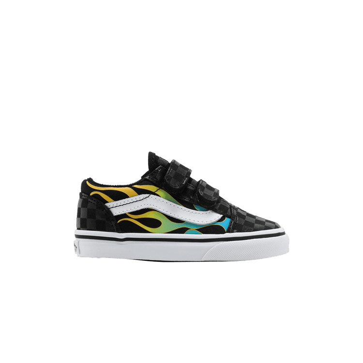 Vans Old Skool V Toddler 'Glow Flame' — Black/True White
